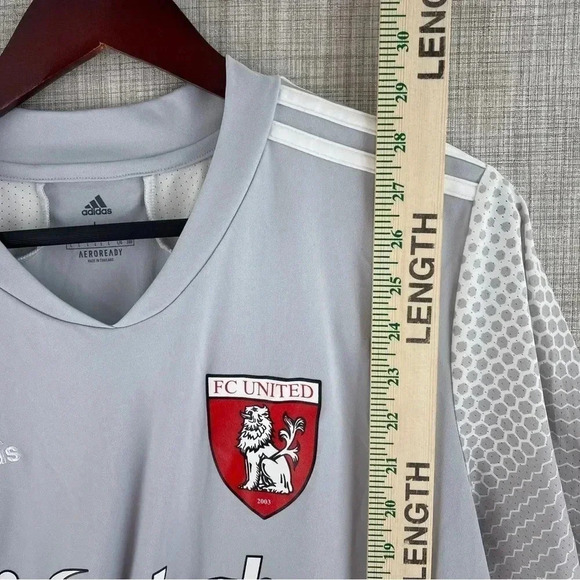 ADIDAS FC United MLS Jersey Size Adult L Gray 2243 - Picture 4 of 8
